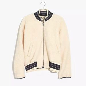 Madewell Sherpa Varsity Bomber Jacket